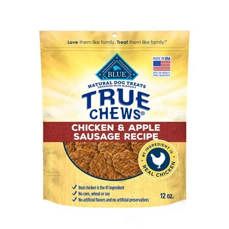 Blue Buffalo True Chews TMA2 Dog Treats  Made in the USA with Natural Ingredients  Chicken and Apple Sausage Recipe  12-oz Bag