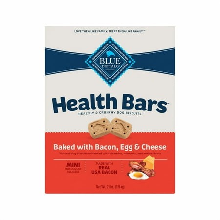 Blue Buffalo Health Bars TMA2 Mini Crunchy Dog Biscuits  Oven-Baked with Natural Ingredients  Bacon  Egg & Cheese  32-oz Bag
