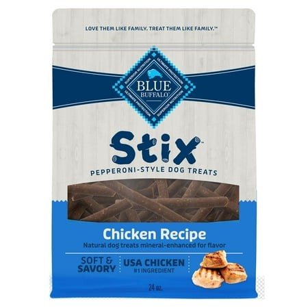Blue Buffalo Stix Pepperoni-style Dog Treats ATT1Made with Natural Ingredients  Chicken Recipe  24-oz. Bag