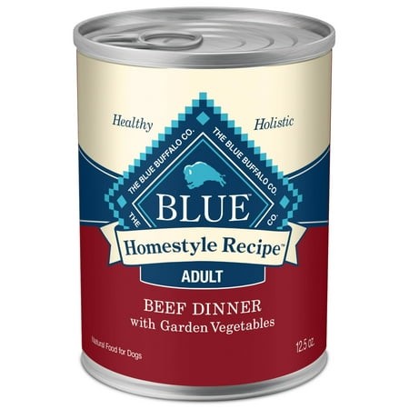 Blue Buffalo Homestyle Recipe IRF13 Adult Wet Dog Food  Made with Natural Ingredients  Beef Dinner with Garden Vegetables  12.5-oz Cans (12 Count)