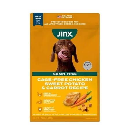 Jinx Premium Grain-Free Dry Dog Food  ATT1for All Lifestages - Real Chicken  Sweet Potato & Carrot Kibble with Superfoods for Immune Support & Probiot