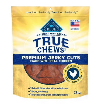 Blue Buffalo True Chews Premium Jerky ATT1Cuts Dog Treats with Natural Ingredients Chicken