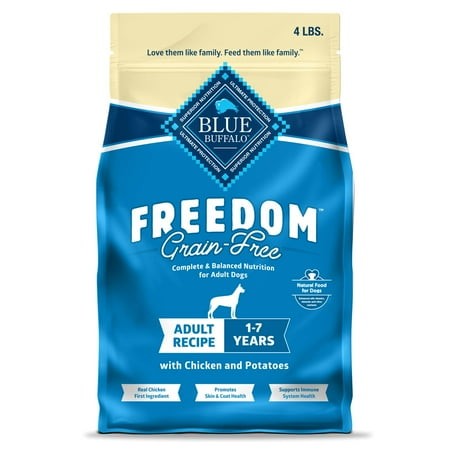 Blue Buffalo Freedom Grain-Free XEF1 Dry Dog Food  Complete & Balanced Nutrition for Adult Dogs  Made in the USA with Natural Ingredients  Chicken & P