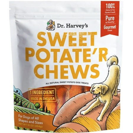 Dr. Harvey S Sweet Potate R TGF4 Chews - Natural Sweet Potato Treat for Dogs (16 Ounces)