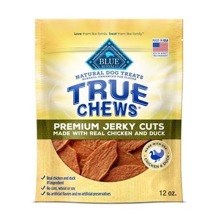 Blue Buffalo True Chews Premium Jerky COC1Cuts Dog Treats  Made in the USA with Natural Ingredients  Duck  12-oz Bag