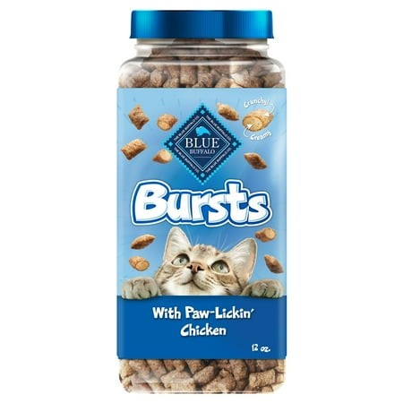 Blue Buffalo Bursts Crunchy & Creamy ATT1Cat Treats  Great for Training  Paw-Lickin  Chicken  12-oz. Tub