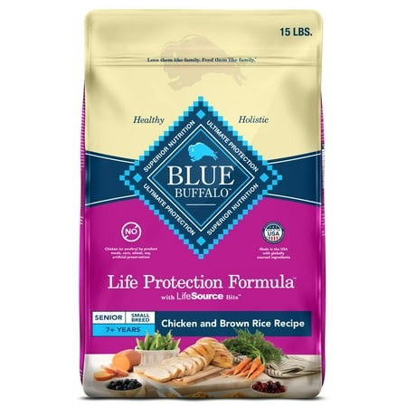 Blue Buffalo Life Protection DPF11 Formula Small Breed Senior Dry Dog Food  Supports Joint Health and Immunity  Made with Natural Ingredients  Chicken