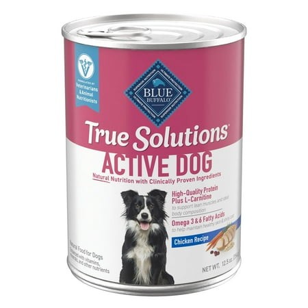 Blue Buffalo True Solutions DPF11 Active Dog Wet Dog Food for Active Adult Dogs  Made with Natural Ingredients  Chicken  12.5-oz. Cans (12 Count)