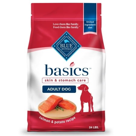 Blue Buffalo Basics Adult DPF11 Dry Dog Food  Skin & Stomach Care  Limited Ingredient Diet for Dogs  Salmon Recipe  24-lb. Bag