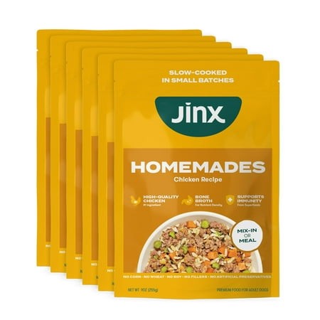 Jinx Chicken Grain Free IRF13 Dog Wet Food  Meal or Mix in Dog Toppers for Dry Food  Made with Real Chicken  Bone Broth & Brown Rice  No Fillers  Pupp