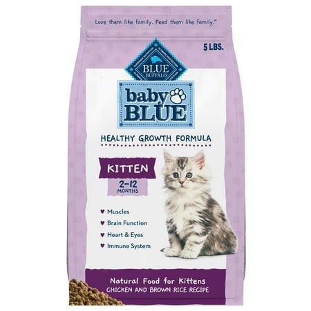 Blue Buffalo Baby Blue TGF4 Natural Dry Food for Kittens  Healthy Growth Formula with DHA  Chicken and Brown Rice Recipe  5-lb. Bag