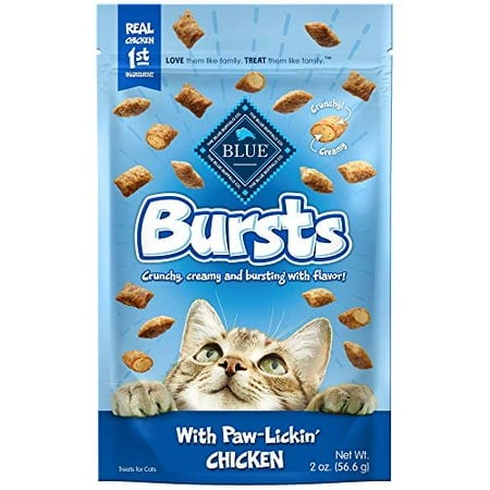 Blue Buffalo Bursts Crunchy & Creamy Cat Treats  Great for Training  Paw-Lickin  Chicken  2-oz Bag ( 6 Pack)