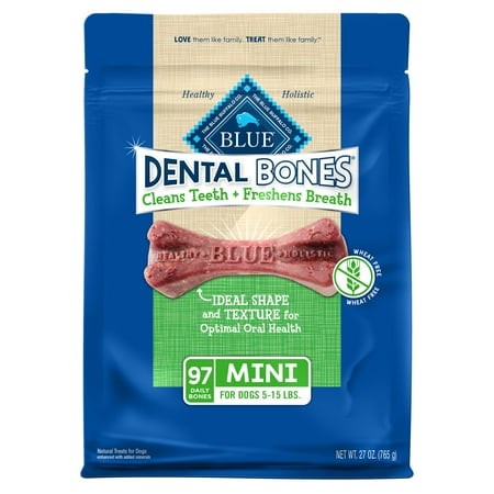 Blue Buffalo Dental Bones Mini Natural ATT1Dental Chew Dog Treats Bag Value Pack