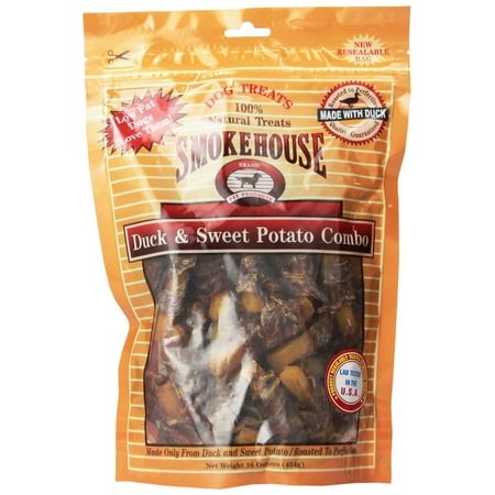 Smokehouse 100-Percent Natural Duck IRF13 and Sweet Potato Dog Treats  16-Ounce