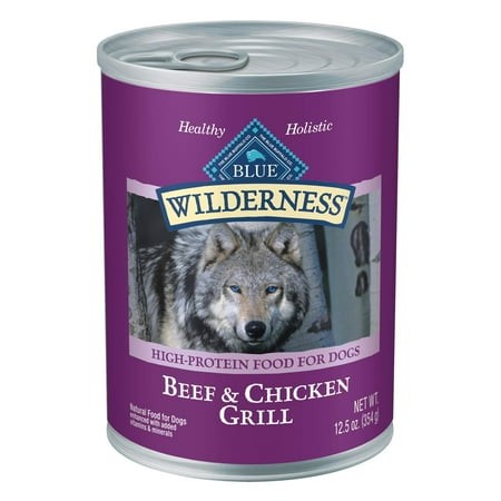 Blue Buffalo Wilderness Adult XEF1 Wet Dog Food  High-Protein & Grain-Free  Made with Natural Ingredients  Beef & Chicken Grill  12.5-oz. Cans  12 Cou