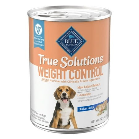Blue Buffalo True Solutions IRF13 Weight Control Wet Dog Food for Adult Dogs  Made with Natural Ingredients  Chicken  12.5-oz. Cans (12 Count)
