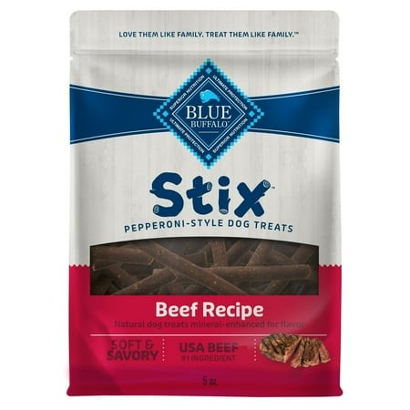 Blue Buffalo Stix Pepperoni-Style Dog Treats  Beef Recipe  5-oz. Bag ( 3 Bag )