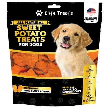Sweet Potato Dog Treats SBF3 Made in USA | 100% Natural  One Ingredient | Grain-Free Vegan Dog Treats for Puppies  Small  Medium & Large Breeds - 15 O