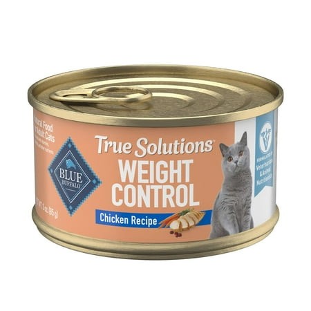 Blue Buffalo True Solutions SBF3 Weight Control Wet Cat Food for Adult Cats  Made with Natural Ingredients  Chicken  3-oz. Cans (24 Count)