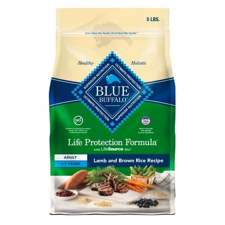 Blue Buffalo Life Protection SBF3 Formula Adult Dry Dog Food  Helps Build and Maintain Strong Muscles  Made with Natural Ingredients  Lamb & Brown Ric