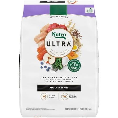 Nutro Ultra Adult Dry SBF3 Dog Food with a Trio of Proteins from Chicken  Lamb and Salmon  24 Lb. Bag
