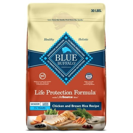 Blue Buffalo Life Protection SBF3 Formula Large Breed Senior Dry Dog Food  Promotes Joint Health and Immunity  Made with Natural Ingredients  Chicken 