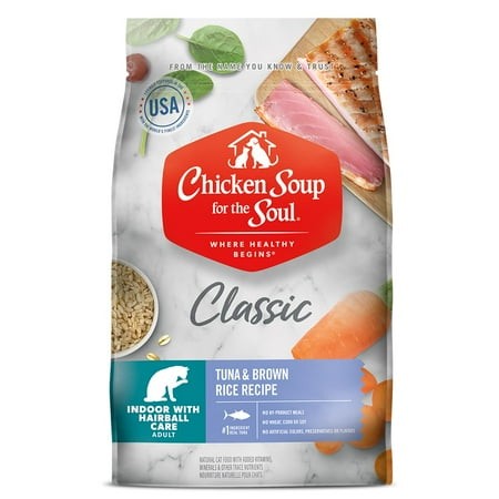Chicken Soup for Soul SBF3 Pet Food Indoor Cat - Tuna & Brown Rice  4.5 LB Bag  All Life Stages  Dry Cat Food with Real Ingredients