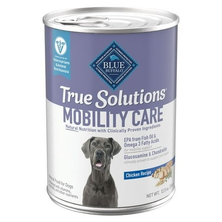 Blue Buffalo True Solutions SBF3 Mobility Care Wet Dog Food for Adult Dogs  Made with Natural Ingredients  Chicken  12.5-oz. Cans (12 Count)