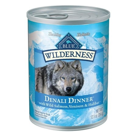 Blue Buffalo Wilderness Denali SBF3 Dinner Wet Dog Food  High-Protein & Grain-Free  Made with Natural Ingredients  Wild Salmon  Venison & Halibut  12.