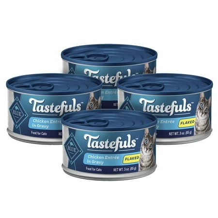 Blue Buffalo Tastefuls Natural Wet Cat Food Cans  Flaked Style  Chicken in Gravy Entrée 3-oz Cans (Pack of 4)
