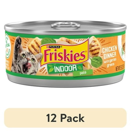 (12 Pack) Purina Friskies Chunky Chicken Dinner  Wet Cat Food  5.5 Oz Cans