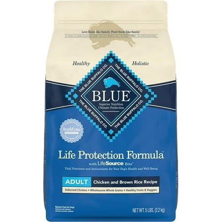 Blue Buffalo Life Protection Formula Natural Adult Dry Dog Food  Chicken and Brown Rice 5-lb Trial Size Bag(2 Pack)