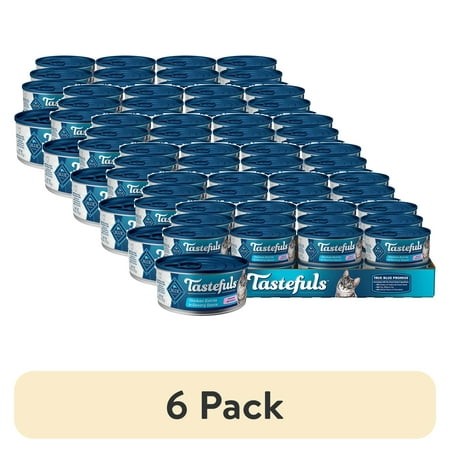 (6 Pack) Blue Buffalo Tastefuls Adult Cat Wet Food  Chicken Morsels in Gravy  5.5-oz. Can