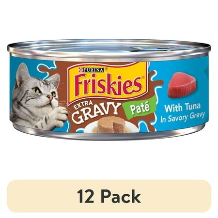 (12 Pack) Purina Friskies Gravy Pate  Tuna  Wet Cat Food  5.5 Oz Can