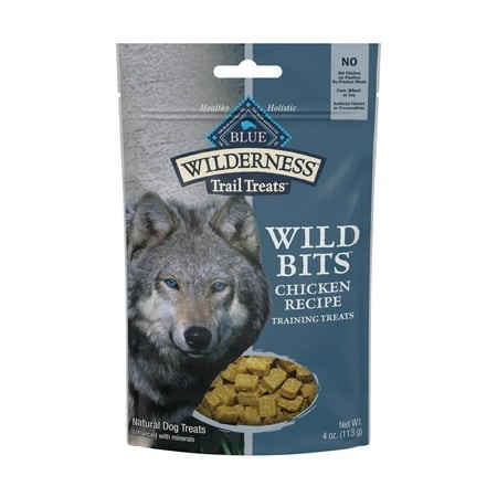 Blue Buffalo Wilderness Trail Treats Wild Bits High Protein Grain Free Soft-Moist Training Dog Treats  Chicken Recipe 4-Oz Bag