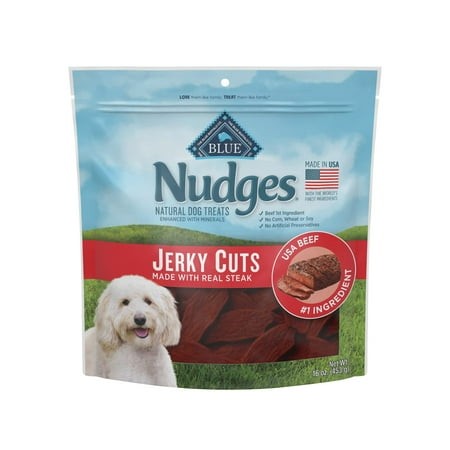 Blue Buffalo Nudges Jerky Cuts Natural Dog Treats  Beef  16oz C25