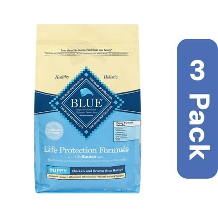 Blue Buffalo Food Dog Chicken Brown Rice Puppy 5 Lb (Pack of 3)