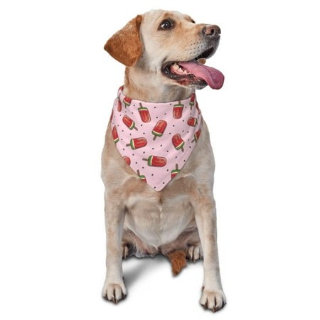 Naloa Watermelon Ice Cream Dog Bandanas 1PC Washable Triangle Dog Scarfs Premium Durable Fabric  for Small Medium Large Dogs and Cats