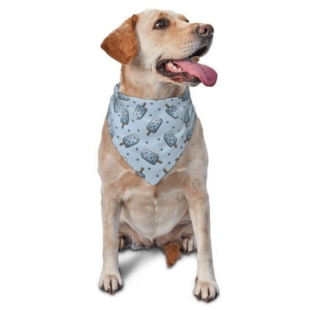 Naloa Cute Ice Cream Dog Bandanas 1PC Washable Triangle Dog Scarfs Premium Durable Fabric  for Small Medium Large Dogs and Cats