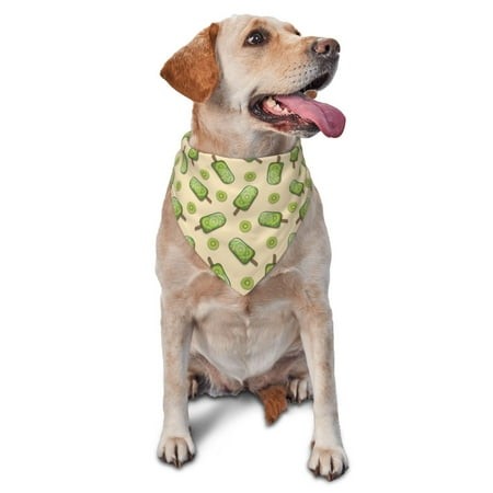Naloa Kiwi Ice Cream Dog Bandanas 1PC Washable Triangle Dog Scarfs Premium Durable Fabric  for Small Medium Large Dogs and Cats