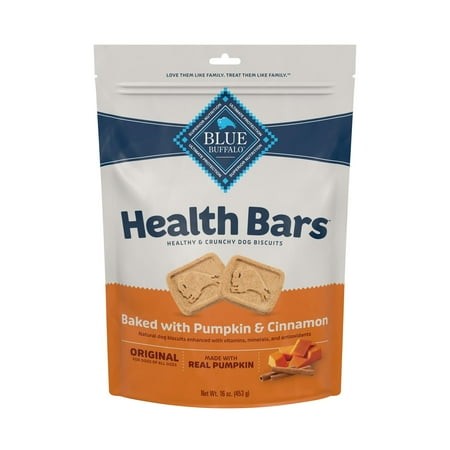 Blue Buffalo Health Bars Natural Crunchy Dog Treats Biscuits  Pumpkin & Cinnamon 16-oz Bag KK25 KK25