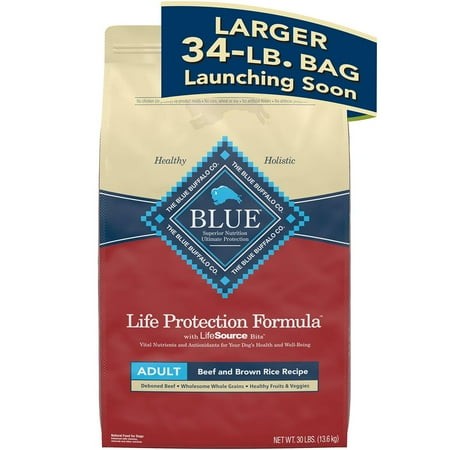 Blue Buffalo Life Protection Formula Adult Dry Dog Food  Natural Ingredients  Beef and Brown Rice Recipe 34 Lb