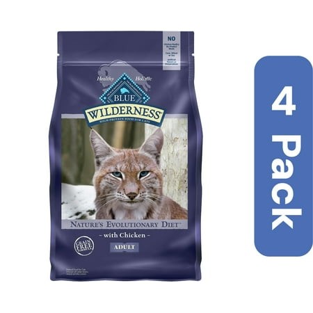 Blue Buffalo Adult Chicken Cat Food 4 Lb (Pack of 4)