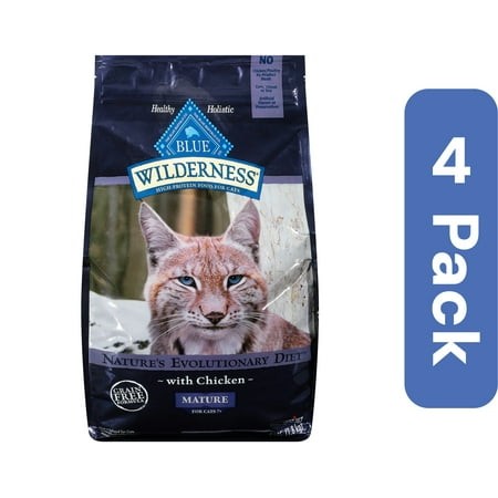 Blue Buffalo Cat Food Mature Chicken 4 Lb (Pack of 4)