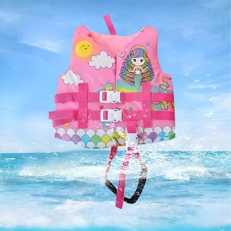 Girls Swimwear for Small and Large Children Swimming Life Jacket Cozy Casual Bathing Suit Pink M(2-6 Years)