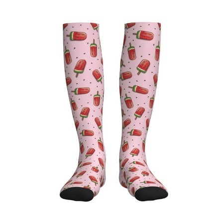 Qekee Watermelon Ice Cream Compression Socks the Ultimate Choice for Both Women and Men Seeking Premium Foot Care During Athletic Sports  and Everyday