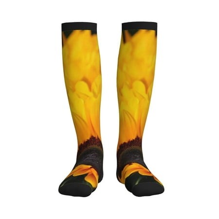 Pofeuu Flower Bush Sunflower Print Compression Socks for Women & Men Circulation - Best Support for Nurses Running Athletic Sports