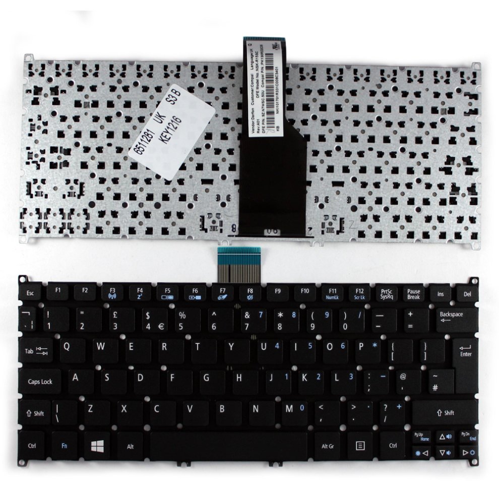 Acer Aspire One AO756-4890 Black Windows 8 UK Layout Replacement Laptop Keyboard