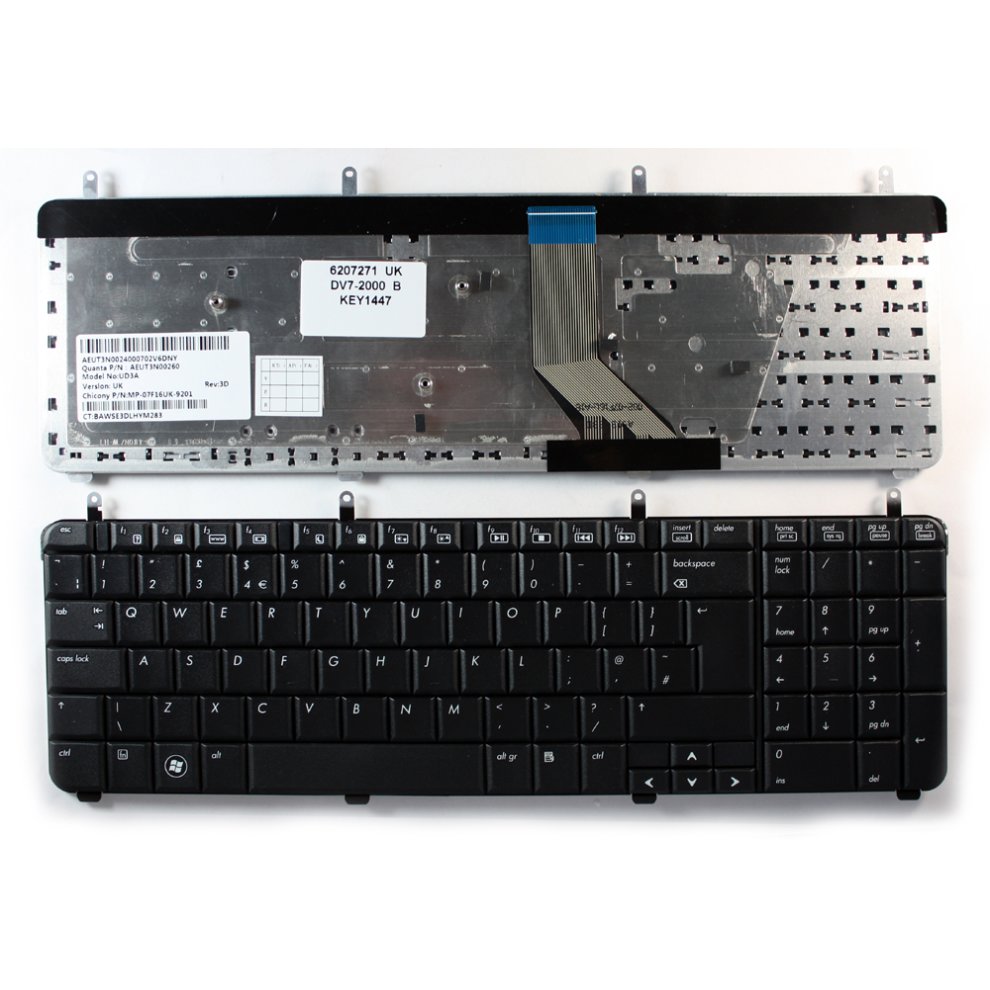 HP MP-07F16UK-9201 Black UK Layout Replacement Laptop Keyboard