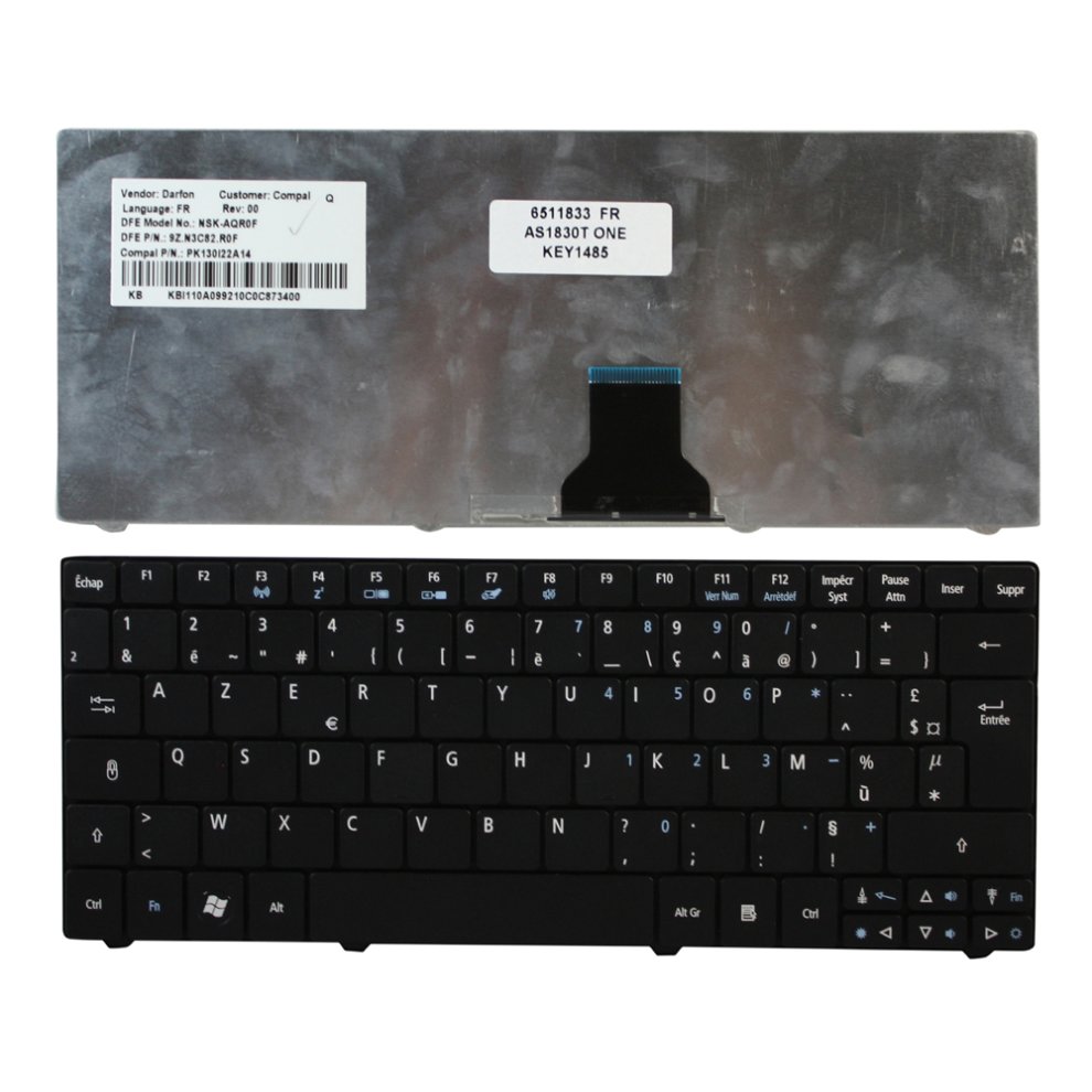 Acer Aspire One 721-3070 Black French Layout Replacement Laptop Keyboard